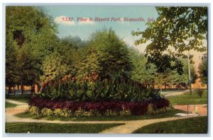 c1910 Scenic View Bayard Park Garden Evansville Indiana Antique Vintage Postcard
