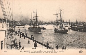 Vintage Postcard The Outer Harbor At Time Of The Tide Le Havre France