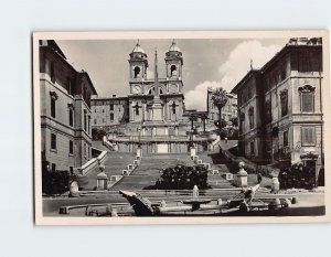 Postcard Trinità dei Monti Piazza di Spagna Rome Italy