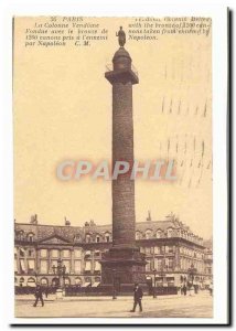 Paris (8th) Old Postcard Vendome Column Napoleon