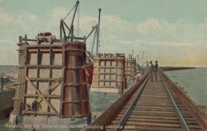 CONSTRUCTION WORK KNIGHTS KEY FLORIDA POSTCARD (c. 1910)