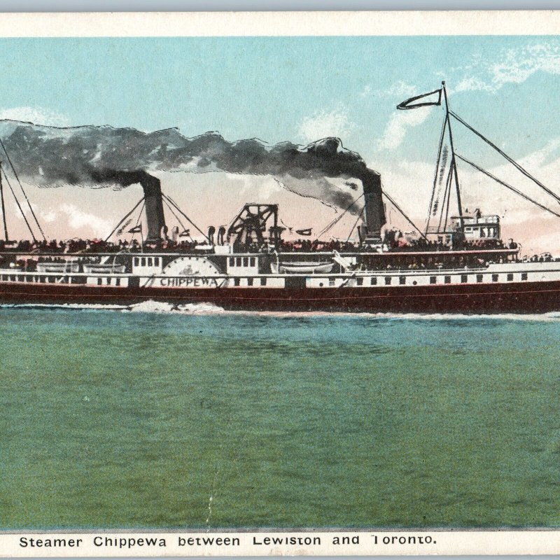 c1900s Lake Ontario Canada Steamer Chippewa Between Lewiston & Toronto A191