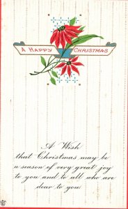 Vintage Postcard A Happy Christmas A Wish That Christmas May A Season Of Joy