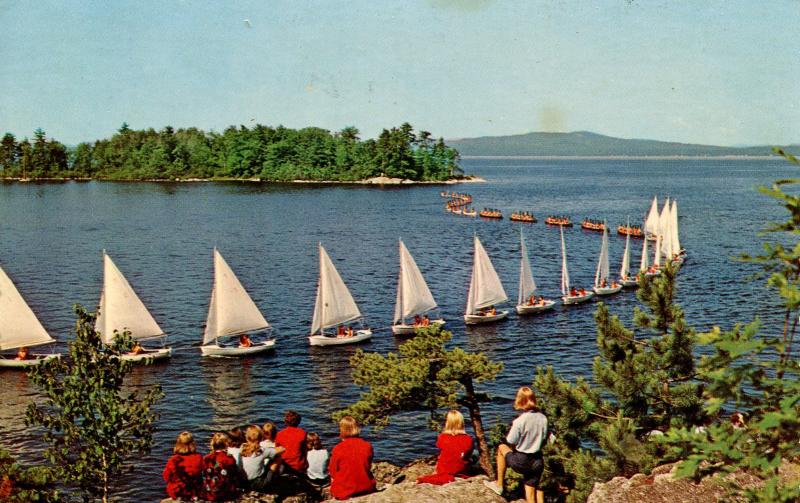 ME - Lake Sebago. Sailboats on Parade (Sailing) 