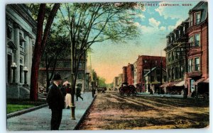 Broadway From Essex Street Scene Lawrence MA Massachusetts Postcard (AV15)