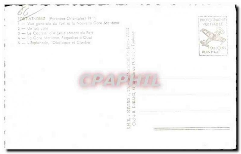 Old Postcard Souvenir From Port Vendres