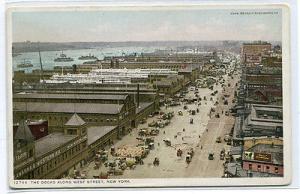 The Docks Along West Street New York City NY 1910c Phostint 