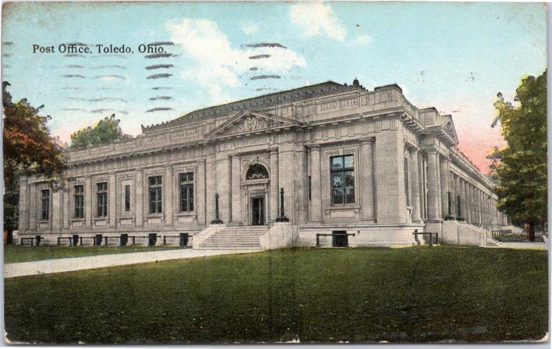 postcard OH - Post Office, Toledo, Ohio - posted 1913