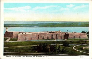 Historic Fort Marion St Augustine Florida Birds Eye View River WB Postcard 