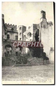 Old Postcard Around Chatel Guyon Le Chateau Chazeron Grand Staircase