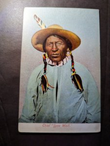 Mint USA Native American Postcard Chief Lone Wolf Indian