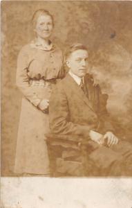 B41/ Akron Ohio Postcard Real Photo RPPC People c1910 Couple Suit 18