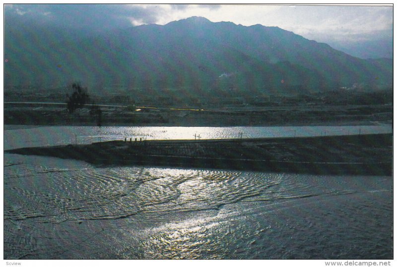 evening glow over Feishayan Project , China , 70-90s