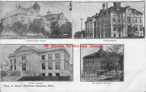 MI, Manistee, Michigan, Multi-Views Of Schools, Public Library, Major Pub