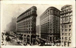 San Francisco CA California Banking Center c1915 Real Photo Postcard