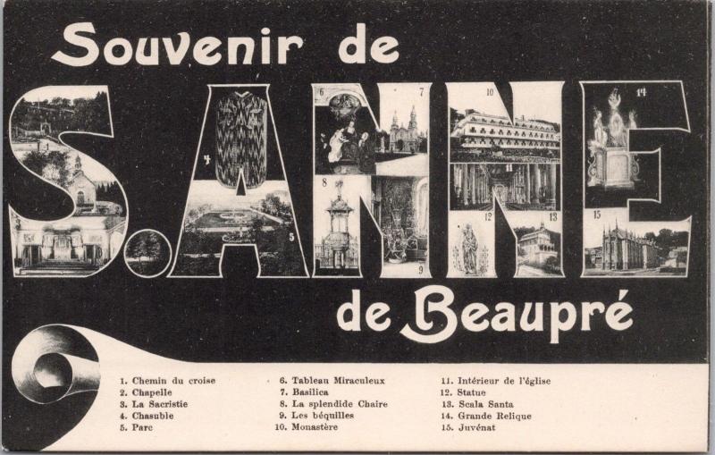 Souvenir de Sainte Anne de Beaupre QC Quebec Large Letter Postcard E31