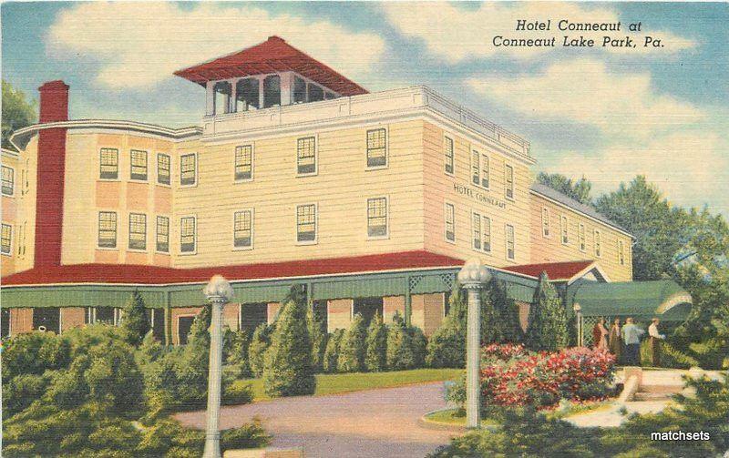 1940s Hotel Conneaut Lake Park Pennsylvania linen Teich postcard 10477