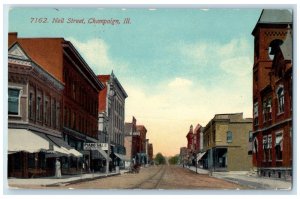 c1910 Neil Street Dirt Road Railway Building Champaign Illinois Antique Postcard