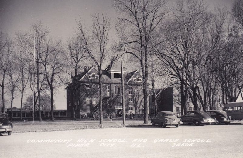 Piper City Community High School Illinois Real Photo Postcard