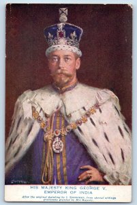 India Postcard King George V. Emperor of India c1910 Oilette Tuck Art