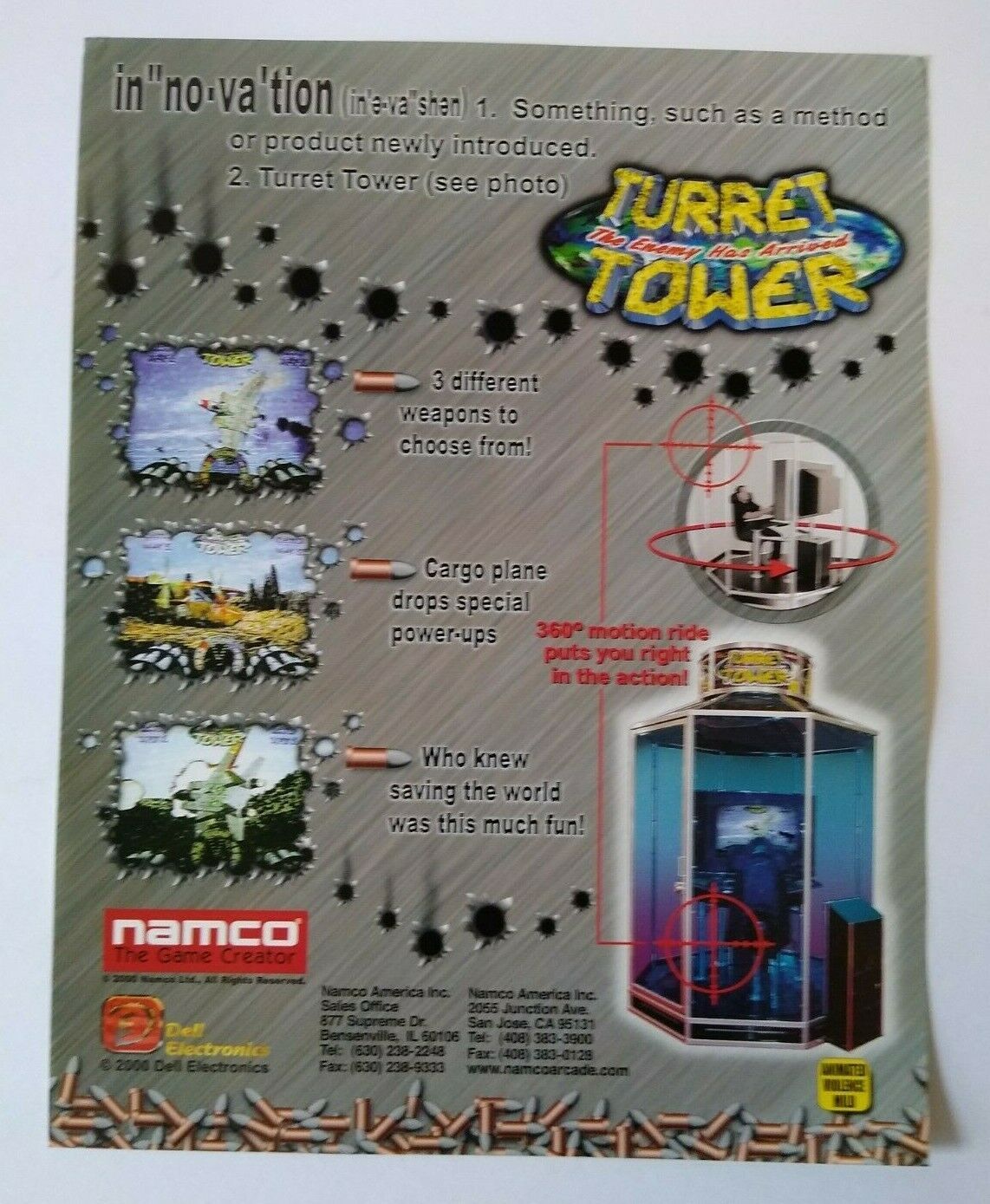 Turret Tower Arcade FLYER Original Video Game Art Print Promo Sheet