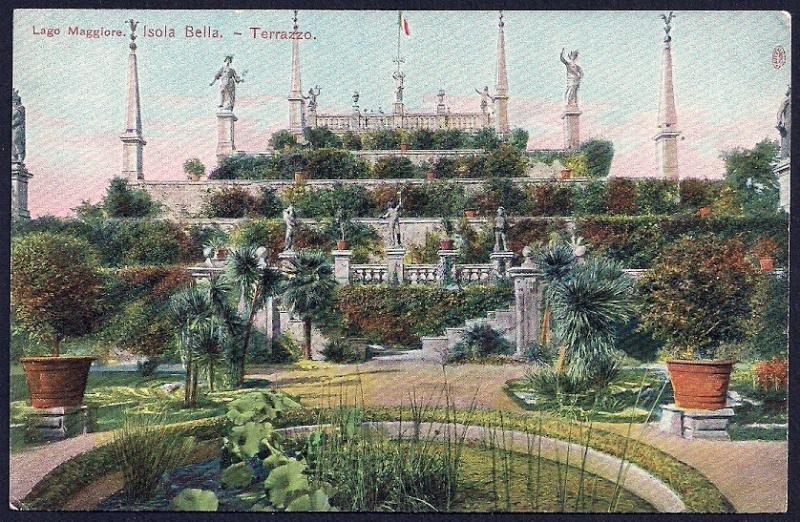 Isola Bella Garden Terrace Piedmont Italy unused c1910's