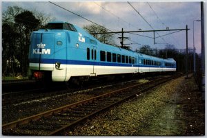 KLM Blue Train Transportation Service Railroad Postcard 
