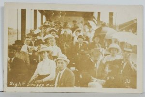 RPPC Sight Seeing Car 1912 Real Photo pub Lidgerwood ND Postcard Q8