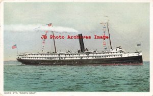 Steamship, Steamer North Star, 1921 PM, Detroit Publishing No 13850