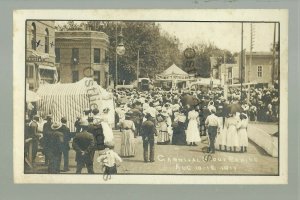 Sioux Rapids IOWA RPPC 1911 CARNIVAL Games SIDESHOW Tents ELECTRODOME Acrobats?
