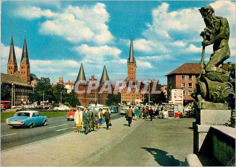 Old Postcard Hansestadt Lubeck Blick auf St Marien