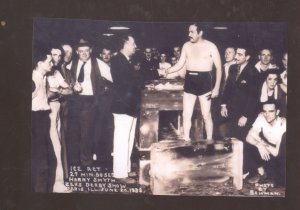 REAL PHOTO PARIS ILLINOIS ICE SHOW ZEKS DERBY SHOW ADVERTISING OPSTCARD COPY