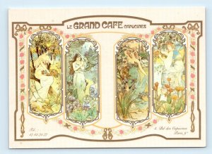 Le Grand Cafe Capucines restaurant advertisement Paris France 4x6 art Postcard