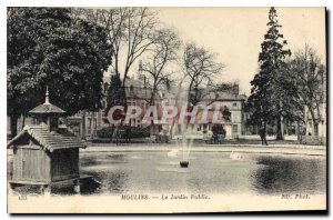 Old Postcard Moulins The Public Garden
