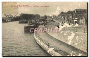 Old Postcard Saint Quentin Port Quai Gayant