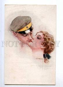 187464 KISS Lady w/ Soldier by USABAL Vintage PC