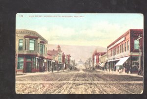 ANACONDA MONTANA DOWNTOWN MAIN STREET SCENE VINTAGE POSTCARD