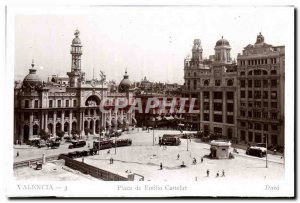 Old Postcard Valencia Plaza De Emilio Castelar