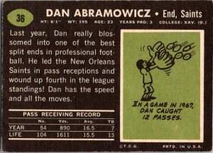 1969 Topps Football Dan Abramowicz New Orleans Saints sk5594