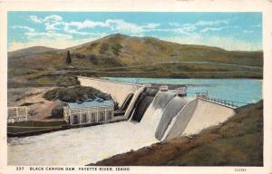 PAYETTE RIVER IDAHO BLACK CANYON DAM POSTCARD 1920s