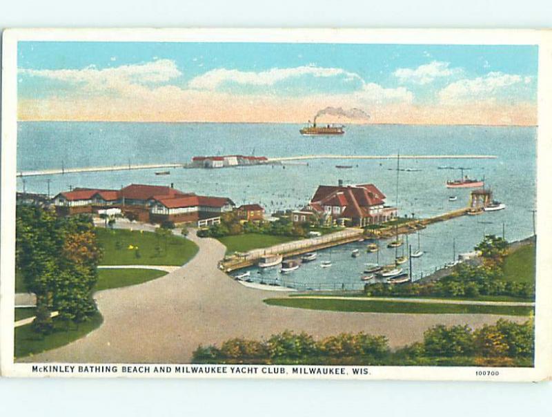 Unused W-Border YACHT CLUB AT MCKINLEY BEACH Milwaukee Wisconsin WI M7331