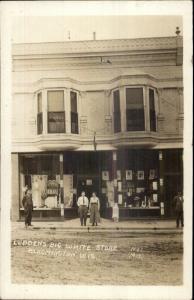 Bloomington WI Ludden's Big White Store Storefront c1910 Real Photo Postcard
