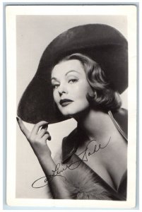 c1910's Pretty Woman Arlene Dahl Actress Big Hat RPPC Photo Antique Postcard