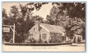 Eaton Ohio OH Postcard Seven Mile Tavern Exterior Building 1940 Antique Unposted