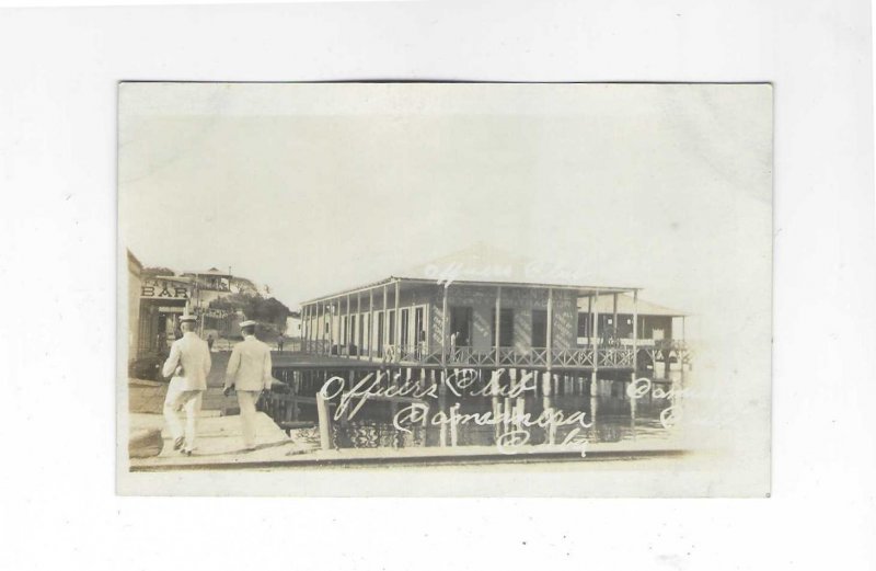 Vtg 1918-1930 AZO RPPC Officer's Club, Caimanera, Cuba Photo  Postacrd