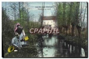 Old Postcard Life For information Caution It Mord Fishing Fisherman