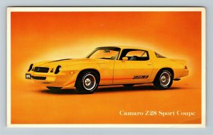 Chevrolet Camaro Z28 Sport Coupe, Automobile, Chrome Postcard 