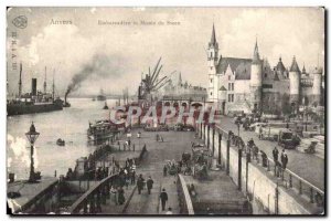 Belgium Antwerp Old Postcard Embarcadere and museum of Steen