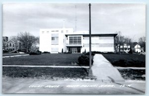 RPPC WEST POINT, Nebraska NE ~ COURT HOUSE Cuming County 1950s-60s  Postcard