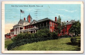 Vintage Postcard 1933 Park City Lowry School Building Field Knoxville Tennessee